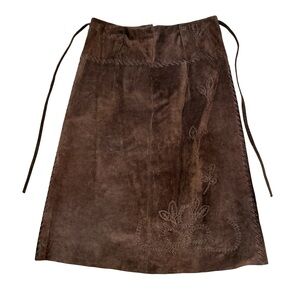 Elegant Brown Suede Madison Studio Skirt